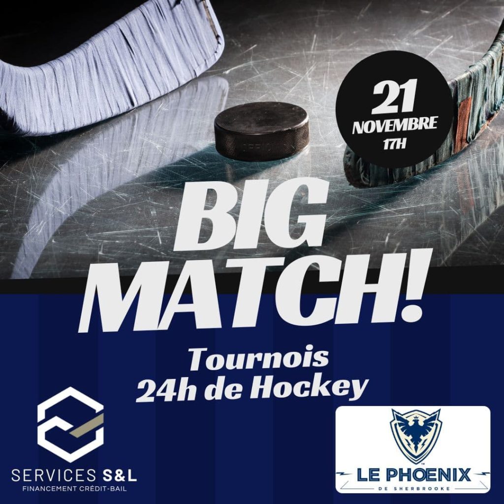 Affiche du "Big Match" de Services S & L au profit du 24h de Hockey le 21 novembre