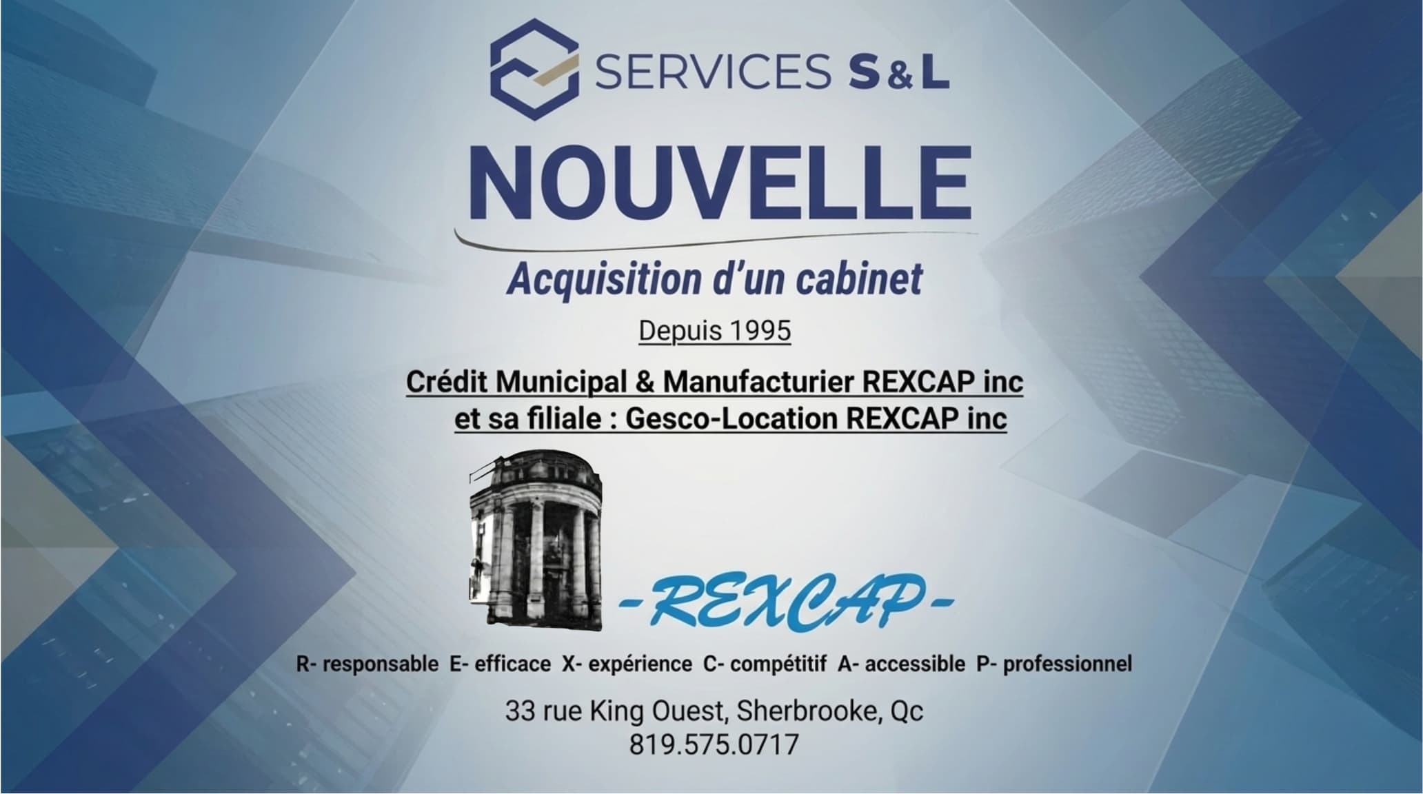 Rexcap, financement municipal et indurtiel